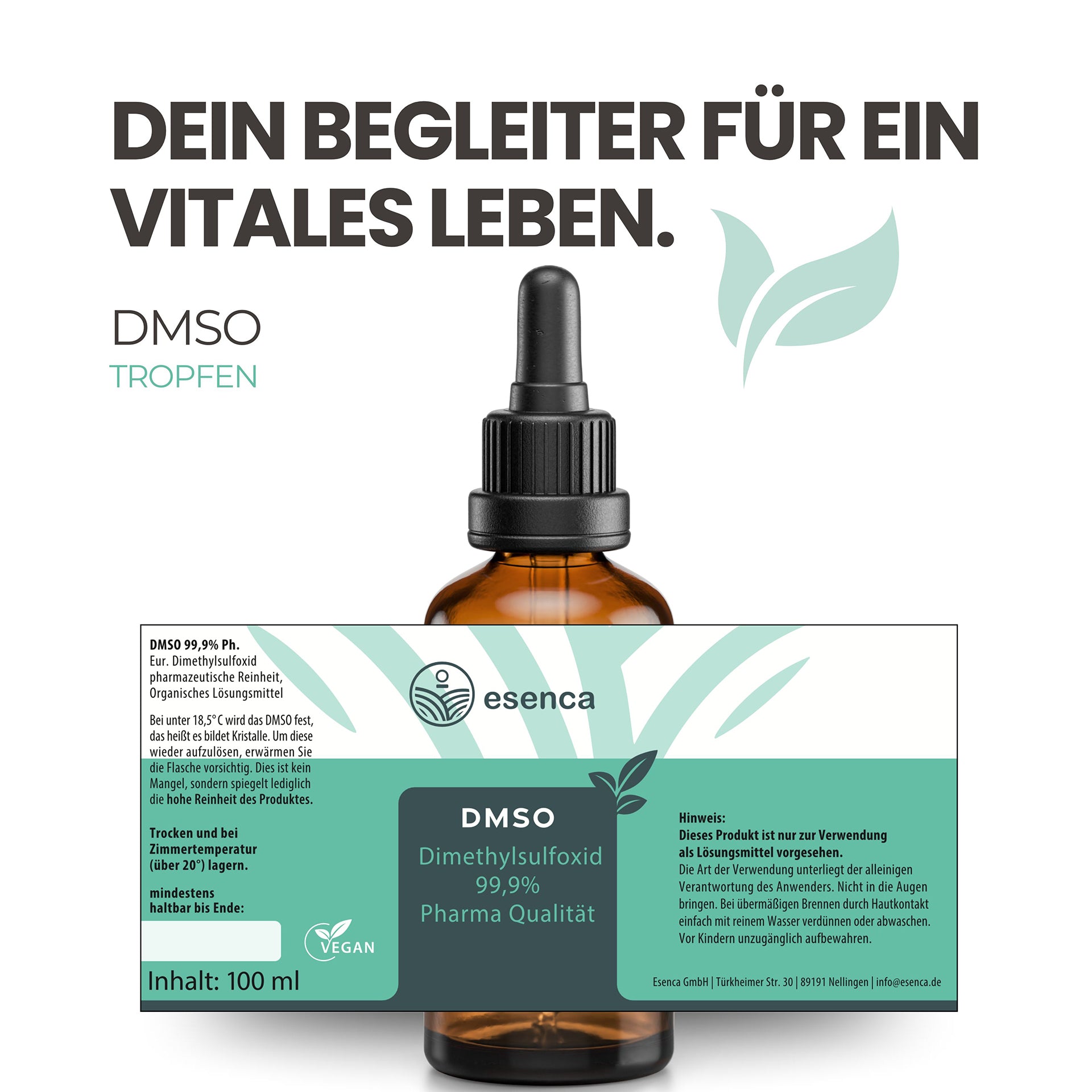 DMSO Tropfen – 99,9 % Dimethylsulfoxid, 100 ml
