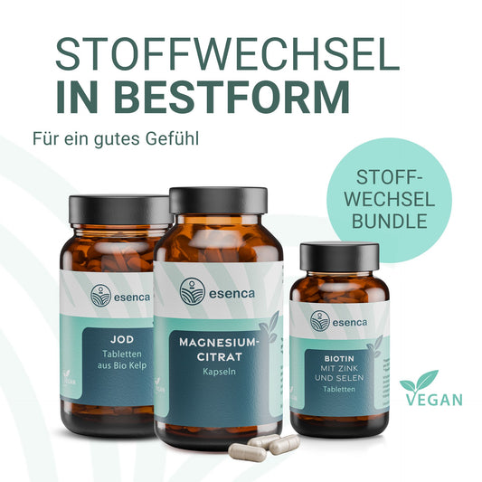 Stoffwechsel Bundle - Jod, Biotin mit Zink und Selen, Magnesium